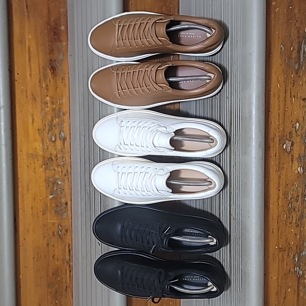 Men's 3 Pairs Oliver Cabell Black, White, and Brown Sneakers EUR 41/ US 8.